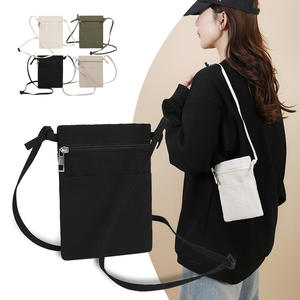 Bolso Bandolera Simple Estilo Japonés para Teléfono, Vertical, Cuadrado, con Bolsillo con Cremallera, en Beige, Negro, Caqui y Verde, Portátil, para Uso Diario - Product Image 5