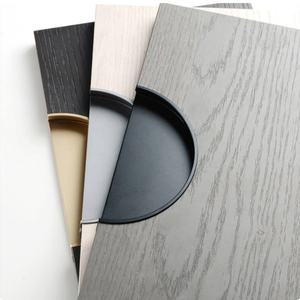 Gagang Kabinet Tersembunyi Modern Semi Bulat Tarik Emas Hitam Gaya Asia Baru untuk Perlengkapan Lemari Laci Gagang Tarik Slot Tersembunyi - Product Image 1