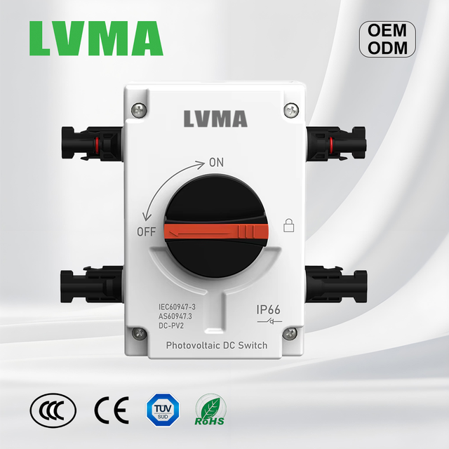 LVMA 1000V 1500V 32A Solar DC Disconnect Switches Isolation Waterproof IP66 for PV System 4 Pole Isolator with Solar Connector