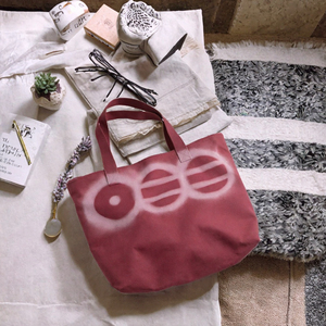 Bolsa de Lona Color Vino Tinto MSF, Gran Capacidad, Estampada, con Asa para Hombro, Cierre de Cremallera, para Compras, Viajes y Uso Diario - Product Image 3