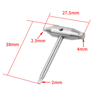 Hex <b>Key</b> <b>T</b>-Handle 2mm Tip 38mm Length Chrome Vanadium Steel Metric Size For Camera Repair - Product Image 1
