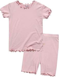 Ensemble de vêtements en fibre de bambou et élasthanne violet uni à manches courtes TZ-546-YXN - Product Image 3