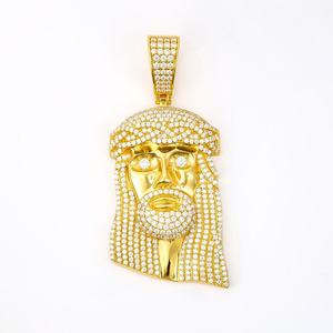 Pendentif religieux unisexe hip-hop en argent sterling 925 plaqué or avec moissanite blanche certifiée par un tiers - Product Image 2
