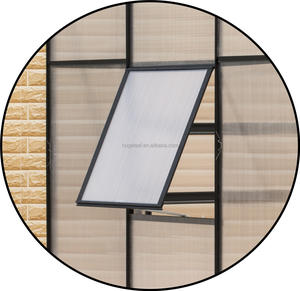 Invernadero de Aluminio para Jardín con Techo Inclinado, Fácil de Montar, Adosado a la Pared o Independiente, con Doble Puerta Corredera - Product Image 4