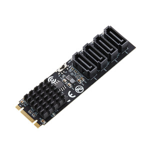 Iocrest M.2 Để <span class=keywords><strong>4</strong></span> Cổng Cuộc Đột Kích 0/1/10 SATA III 6G SSD HDD Adapter M Key B Key 2280 Mm Kích Thước Pcie2.0 88se9236 Chip Cho UEFA BIOS - Product Image 5