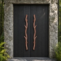 Poignée de porte en laiton massif, design branche naturelle, finition cuivre antique, quincaillerie d'entrée pour portes en verre, bois, hôtels, villas, portes commerciales, design de créateur