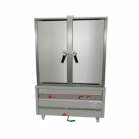 Cuisinière à riz à vapeur à deux portes ouvrables en acier inoxydable, haute capacité, pour hôtel, cuisine, projet de restauration centralisée