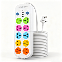 Multiprise avec USB-C, rallonge 10 prises 3 ports USB, extension multiprise avec interrupteurs individuels