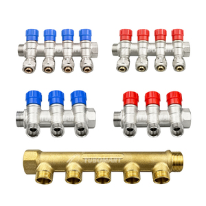 Collecteur de chauffage au sol hydronique moderne en laiton avec tuyaux d'<span class=keywords><strong>eau</strong></span> PEX en acier inoxydable pour système de chauffage par le sol d'appartement - Product Image 6