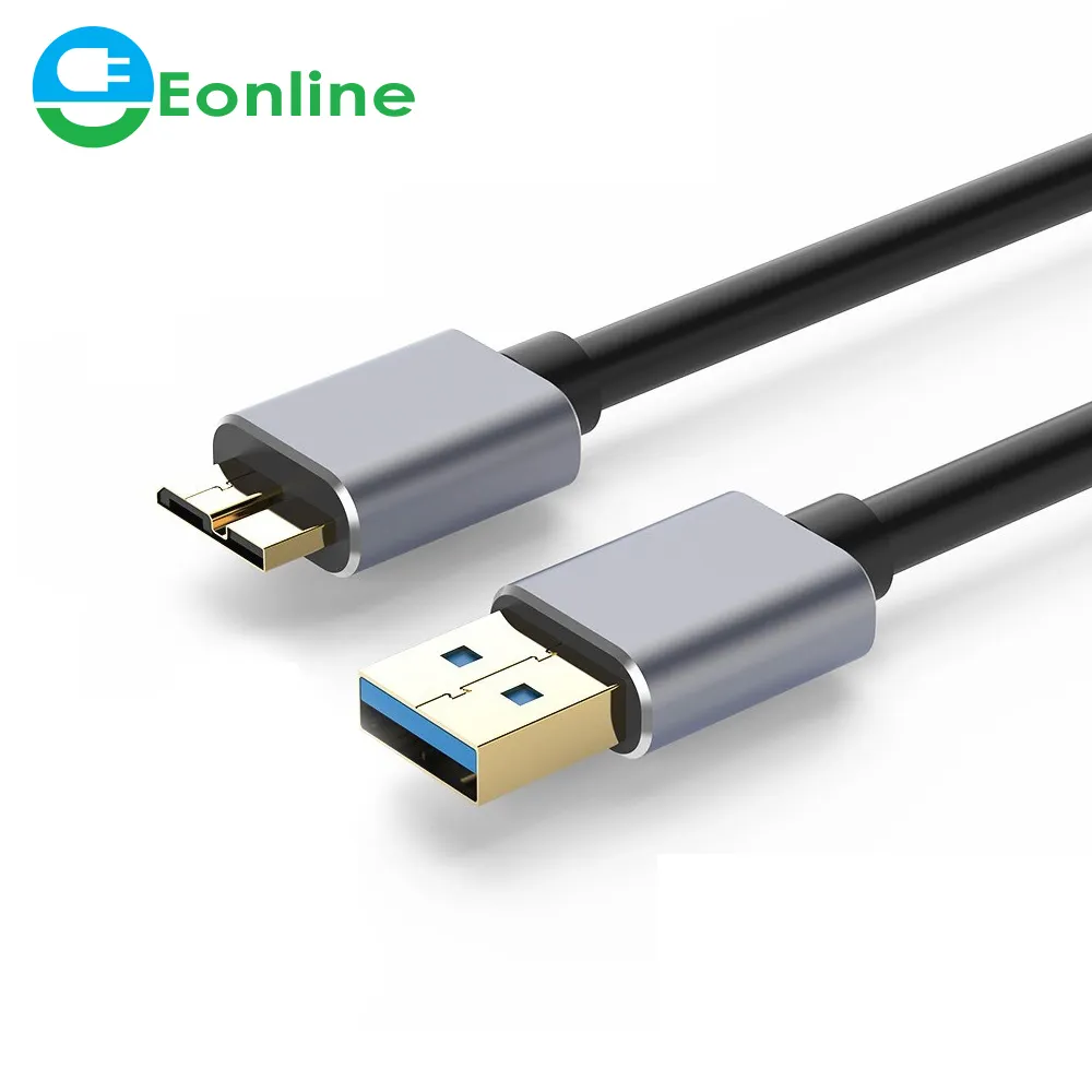 EonlineHard-Cable de sincronización para disco duro externo, Cable USB 3,0 a micro B, disco duro externo HDD para Samsun