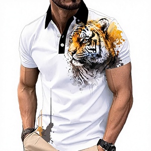 Camiseta de hombre con estampado 3D de oso, informal, oversize, de manga larga, estilo urbano, nuevo diseño con botones, 100% poliéster tejido. - Product Image 2