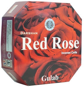 Bobines d'encens Darshan Red Rose, parfumées au Gulab, encens aromatique indien pour usage domestique - Product Image 3