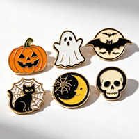 Lot de Broches en Métal Émaillé Thème Halloween : Fantôme, Citrouille, Chauve-souris, Chapeau de Sorcière – Idéal pour Vêtements/Sacs à Dos, Cadeaux et Faveurs de Fête