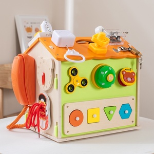 Giocattoli Montessori in Legno Multifunzionali per <span class=keywords><strong>l</strong></span>'Educazione Precoce dei Bambini, Tavola delle Attività Divertente per <span class=keywords><strong>l</strong></span>'Apprendimento Cognitivo - Product Image 3