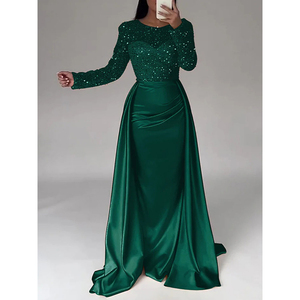 Vestido de Noche Elegante de Manga Larga con Lentejuelas para Mujer, Vestido Formal de Lujo para Banquete, Reunión Anual, Fiesta, Anfitriona - Product Image 4