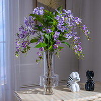 Vente en gros de jasmin artificiel pleureur, fleur blanche artificielle avec vase en verre, décoration de Noël pour la maison, style moderne, hauteur 55-100 cm