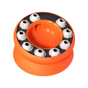 スローフードパズルボウル猫ボウルスローフィーダー2 in1ペットオレンジプラスチック円形ターンテーブル