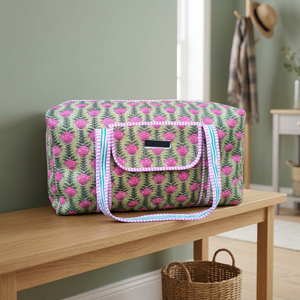 Bolsa de Viaje de Algodón Premium, Bolsa de Lona Acolchada Hecha a Mano, Bolsas de Viaje con Estampado Floral, Bolsas de Fin de Semana con Estampado Floral - Product Image 3