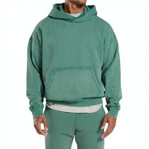 Sudadera con Capucha de Felpa Francesa 100% Algodón para Hombre, Talla Grande, Sólida, Invernal, Ecológica, Transpirable, Informal, de Manga Larga - Product Image 4