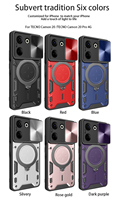 Coque de téléphone portable de Protection d'objectif de caméra à fenêtre coulissante pour Tecno Camono 20/20Pro 4G Ring Kickstand Back Cover