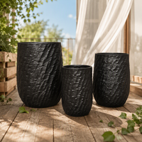Set Pot Bunga Fiber Clay Grosir Ukuran Sesuai Pesanan, Dekoratif untuk Rumah, Taman, dan Meja