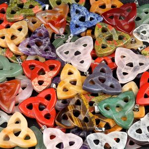 Grosir pesona Irlandia simpul Celtic liontin batu permata berongga segitiga DIY liontin untuk membuat perhiasan - Product Image 5