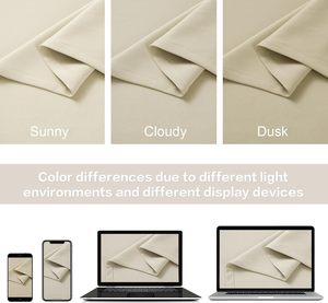 Classic Pleated Curtain Panel Solid Color Polyester Cotton Blackout Window Treatment for Living Room All-Season Use - Product Image 2