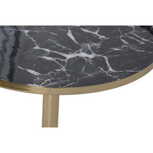 TABLE D'APPROCHE EN FER 41x41x47 EFFET MARBRE NOIR - Product Image 4