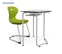 HYHOO Mobilier universitaire pour l'Émirat Arabe Unie : Tables et chaises individuelles en HPL, ensemble bureau et chaise pour étudiants