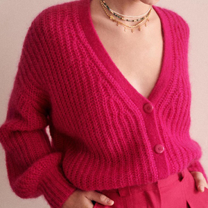 <span class=keywords><strong>Cardigan</strong></span> lungo autunno bianco in maglia Mohair da donna con scollo a V personalizzato a maniche lunghe Casual con bottone frontale produttori di maglieria inclusi - Product Image 5