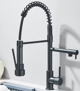 Moderno a leva singola rubinetto da cucina a doppio beccuccio con Pull Down a spruzzo di fabbrica presa per rubinetto a freddo a molla - Product Image 1