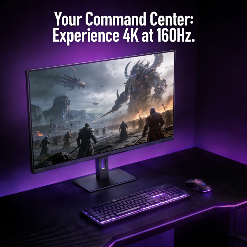 ORANGLES 32" 4K 160Hz Gaming Monitor | Fast IPS 1ms, HDR400, Adaptive Sync, HDMI 2.1 for PC, PS5, Xbox – Ultimate Gaming Display (Qatar) - elegant presentation - exhibiting components - Image 6 of 6 | ideal for home | Discount on 32" 4K 160Hz Gaming Monitor | Fast IPS 1ms, HDR400, Adaptive Sync, HDMI 2.1 for PC, PS5, Xbox – Ultimate Gaming Display (Qatar) Virginia | Free Shipping ORANGLES