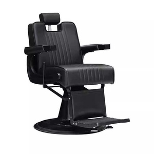 Sillón de Barbería Clásico, Silla de Salón de Belleza, Respaldo Reclinable, Altura Ajustable, Cuero PU, Rotación de 360 Grados - Product Image 2