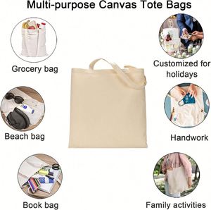Factory Hot Sell Custom <b>Printed</b> Lunch Beach Shopping Grocery Storage <b>Large</b> Capacity Canvas Cotton Tote Bag - Product Image 5