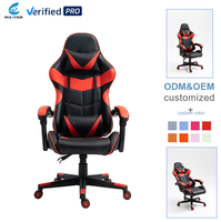 Chaise de Gaming Ergonomique et Réglable, en Similicuir, Type Fauteuil de Bureau de Course pour la Maison
