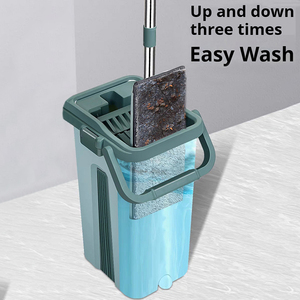 Conjunto de Balde para Mop Plano com Capacidade de 10L e 2 Panos de Microfibra para Limpeza de Piso - Product Image 2