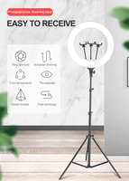 Anneau lumineux LED à prix réduit, 18 "avec support de téléphone, anneau lumineux de maquillage de bureau à intensité variable, parfait pour la diffusion en direct, TikTok