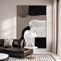 Peinture murale sur toile abstraite moderne et tendance, peinte à la main, pour la décoration intérieure, salon, hôtel, café - Vente en gros directe usine