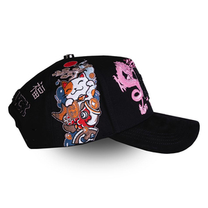 Fabricante Profesional, Gorras Personalizadas al por Mayor, Bordado 3D de <span class=keywords><strong>Sakura</strong></span>, Forro de Satén de Lujo, Ajustables, Florales, de 5 Paneles - Product Image 2