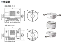 Accouplement rigide à collier en aluminium CPBC, alésage 50 mm pour moteur pas à pas