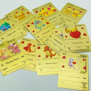 Pikachu Doré Je te choisisse, carte à collectionner Pokémon, forme de dessin animé mignonne, impression offset, jouet promotionnel - Product Image 5