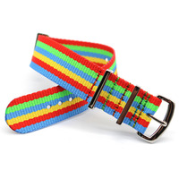 2025 rayé arc-en-ciel Nylon 20mm Smartwatch bracelet de montre Premium une pièce tissu coloré