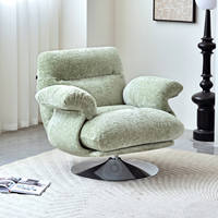 Fauteuil pivotant moderne en tissu doux pour salon, bureau à domicile, salle à manger, fauteuil de détente individuel