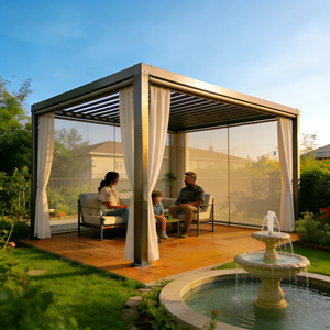 Pérgola Triangular Inteligente <span class=keywords><strong>de</strong></span> Aluminio Moderna y Económica <span class=keywords><strong>con</strong></span> Bloqueo UV, <span class=keywords><strong>Cortinas</strong></span> Opcionales, Terraza, Retiro, Pabellón Residencial - Product Image 4