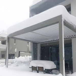 <span class=keywords><strong>Pergola</strong></span> électrique en aluminium - Structure extérieure à fermeture automatique avec capteur de pluie <span class=keywords><strong>pour</strong></span> <span class=keywords><strong>jardin</strong></span> et bord de piscine - Product Image 2