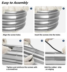 سرير كبير بيضاوي معدني مقاوم للصدأ من الفولاذ المجلفن للحدائق مع مسحوق الطلاء - Product Image 4
