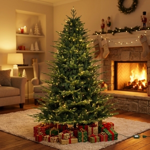 Longstar Wholesale High-quality Artificial <b>Christmas</b> Tree PVC Material with <b>LED</b> Lights Standing Metal Stand Holiday <b>Decor</b> - Product Image 1