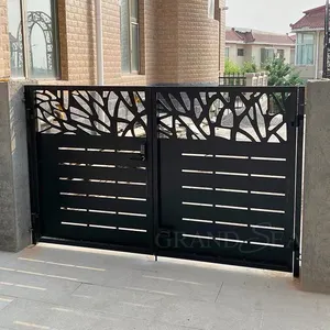 Porte d'entrée extérieure en fer forgé, pour Villa, à usage commercial, personnalisée, simple, prix de porte d'entrée
