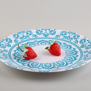 Assiette Ronde en Mélamine Personnalisée, Grande Assiette en Plastique, Design Moderne, Impression par Décalcomanie, OEM ODM Disponibles - Product Image 3