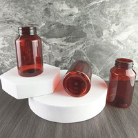 Bouteille à épaule inclinée de 38 mm de diamètre, capacité 150 ml, en PET marron teinté thé, pour capsules de vitamines et granulés